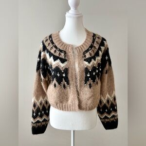 Anthropologie Fair Isle Embellished Cardigan – NWT